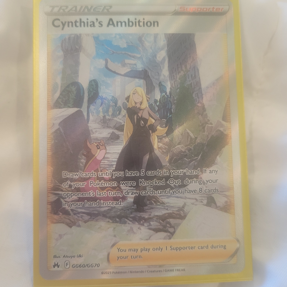 Pokemon Cynthia's Ambition Card - Yellow and Black